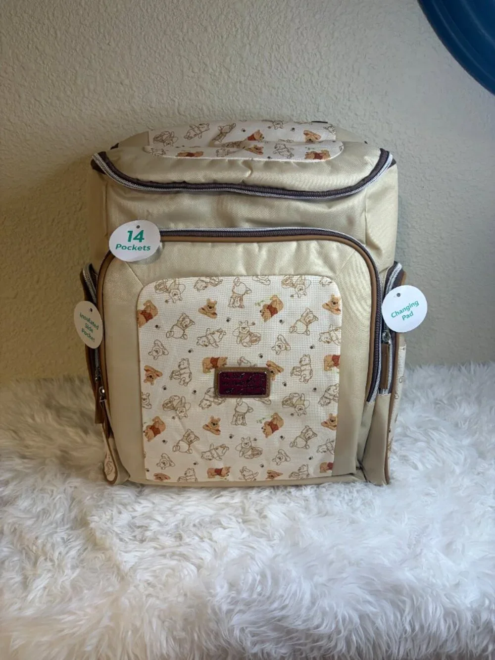 Disney Baby Winnie the Pooh Diaper Bag Backpack Set Changing Pad NWT - Picture 4 of 10